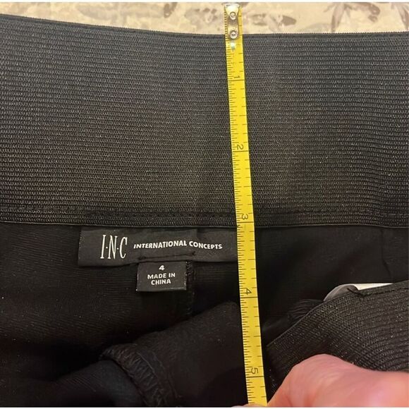 INC INTERNATIONAL CONCEPTS | black with white stitch pants 4 - Picture 8 of 9